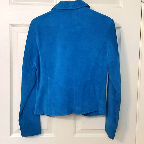 Vintage Suede Turquoise Blazer - Picture 2 of 7